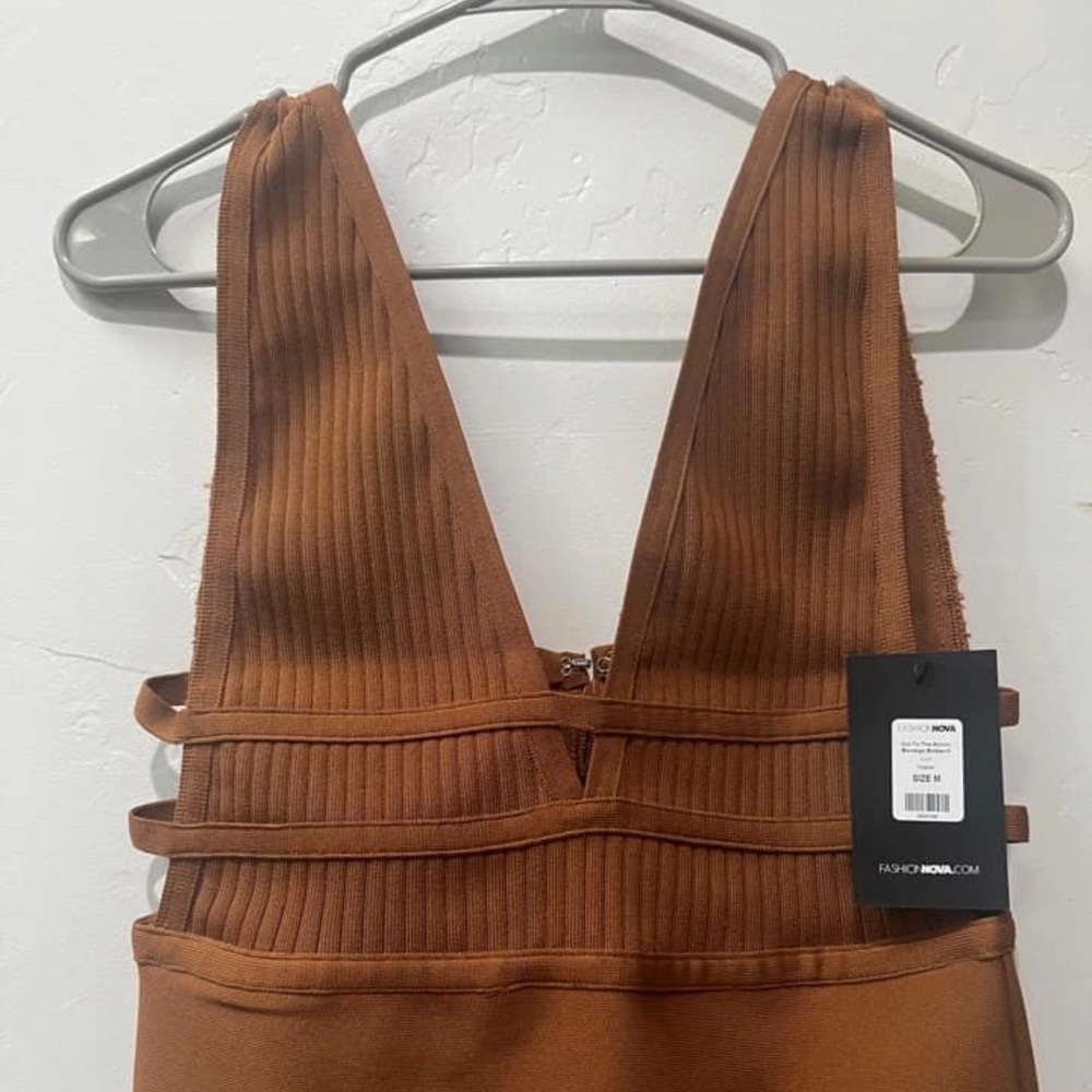 Fashion nova rust orange body suit brand new